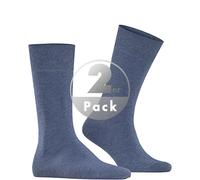 Burlington Herren Socken Everyday Multipack M So Baumwolle einfarbig 2 Paar, Blau Light Denim 6660, 40-46