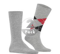 Burlington Herren Socken Everyday Mix Multipack M So Baumwolle gemustert 2 Paar, Grau Lt. Heather 3223, 40-46