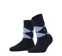 Burlington Damen Cosy Argyle W HP Wolle Rutschhemmende Noppen 1 Paar Hausschuh-Socken, Blau (Midnight 6414), 36-41