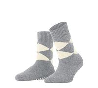 Burlington Damen Cosy Argyle W HP Wolle Rutschhemmende Noppen 1 Paar Hausschuh-Socken, Grau (Grey Melange 3107), 36-41