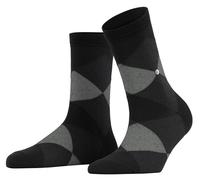 Burlington Damen Socken Multipack - Bonnie, Rautenmuster, Bio-Baumwolle Schwarz/Grau 36-41 3er Pack (3x1P)