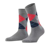 Burlington Tagessocke Queen (Argyle-Muster) grau/rot Damen - 1 Paar, Größe 36-41