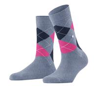 Burlington Damen Socken Queen Zickzack‑Muster Baumwolle Blau Größe 36-41