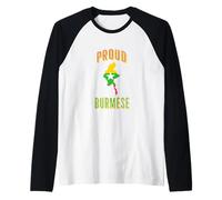 Burmesische Flagge von Myanmar Männer Frauen Kinder Asien Burma Raglan