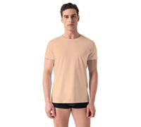 Burnell & Son Unterhemd Herren 3er Pack mit Rundhals - Extra Lang mit Kurzarm Basic Slim Fit Beige S