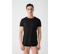 Burnell & Son Herren T-Shirt 3er Pack Rundhals Unterhemd Herren - Stretch - Kurzarm Shirt Männer aus Baumwolle Basic Slim Fit Schwarz M
