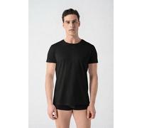 Burnell & Son Unterhemd Herren 3er Pack mit Rundhals - Extra Lang mit Kurzarm Basic Slim Fit Schwarz XL