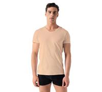 Burnell & Son Unterhemd Herren V-Ausschnitt 3er Pack - T-Shirt Extra Lang mit Kurzarm Slim Fit Beige XXL