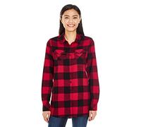 Burnside Women`s Woven Plaid Flannel Shirt, Größe:M, Farbe:Red - Black (Checked)