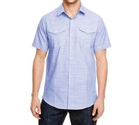 Burnside Herren Woven Texture Shirt Hemd 9247 blue (white heather) M