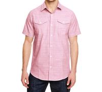 BU9247 Burnside Hemd mit gewebter Textur Red (White Heather) M