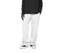 Burocs Basic Wide Sweatpants - Grey Melange - Wide Fit - Herren Jogginghose - B Stickerei - Elastik-Bund - Eingriffstaschen, Farbe:Grey Melange, Hosengröße:M