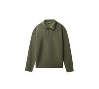 Burocs Wool Polo Sweater - Green - Herren Pullover - Regular Fit - Feinstrick & Polo Kragen - Mit Knopfleiste & B Stitching - 80% Wolle (35% recycelt), 20% Polyamid, Größe:M, Farbe:Green