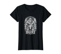 Burt First of The Gods Nordischer Runenkönig Viking Preisgünstiges Grafik-T-Shirt, Damen, Schwarz, XS