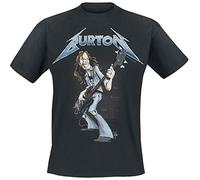 Metallica Herren T-Shirt Cliff Squindo Stack 100% Baumwolle Schwarz Größe M Band-Merch