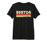 Burton Nachname Lustig Retro Vintage 80er 90er Jahre Stil Premium T-Shirt