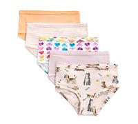 Burt's Bees Baby Kleinkind-Mädchen-Unterwäsche-Set, einfarbig, Streifen, Drucke, ohne Etikett, Größen für 2T bis 8 Jahre, 5 Stück, Welpen & Regenbögen, 2-3 Jahre