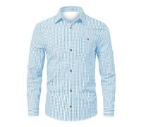 Business Hemd Herren Bügelfrei Regular Fit Karohemd Reverskragen Freizeithemd Button Down Kariertes Hemd Leicht Sommerhemd Bequeme Arbeitshemd Casual Businesshemd Lockere Herrenhemden