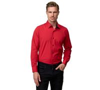 Rusty Neal Herren-Hemd Premium Slim Fit Langarm Stretch Kontrast Hemd Business-Hemden Freizeithemd, Größe S-6XL:4XL, Farbe:Rot