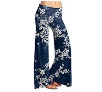 Business Hose Damen Chino Damen Hose Kompressionsstrumpfhose Damen Paperbag Waist Retro Leoparden Druck Palazzo Hose Elastische Taille Yoga Hose Stretch Freizeithose Trekkinghose Damen (Dunkelblau, M)