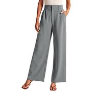 Business Hose Damen, Korean Fashion Marlenehose Anzughose High Waist Elegant Palazzo Damenhosen Old Money Lang Stoffhose Weite Weites Bein Stretch Schlaghose Marlene