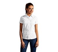 Promodoro Damen Poplin-Bluse 6305 Business Kurzarm Weiß Größe L