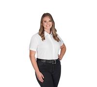 Promodoro Damen Kurzarm-Bluse Poplin 6305 Business Plus Size Weiß XXXL
