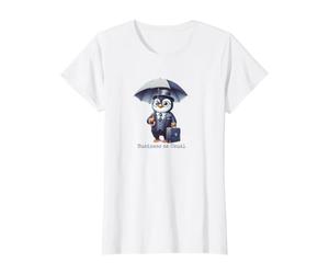 Business-Pinguin mit Aktentasche und Regenschirm Preisgünstiges Grafik-T-Shirt
