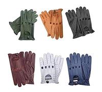 Business Square Klassische Handschuhe Mode Mann Leder-Fahrhandschuhe Nappa Top Qualität Retro Stil Echte Kuh aus Leder (XL, Grün)