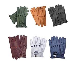 Business Square Klassische Handschuhe Mode Mann Leder-Fahrhandschuhe Nappa Top Qualität Retro Stil Echte Kuh aus Leder (XXL, Blau)