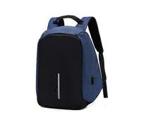 Business Travel Computer Backpack, Waterproof Backpack, with Usb Charging Port, Ergonomic Design, Anti-Theft Device, Color: Black + Blue