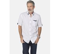 BABISTA Herren Kurzarmhemd Stefzite Elegantes Kurzarmhemd für Männer, Hochwertige Baumwoll-Freizeitmode bis 4XL, Stylische Kontrastdetails, Komfortabler Regular-fit-Schnitt weiß, 2XL (XXL) - 45/46
