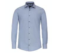 Businesshemd VENTI "VENTI Businesshemd uni", Herren, Gr. 44, Normalgrößen, blau (graues mittelblau), 100% Baumwolle, unifarben, schmal, Hemden (58237612-44) graues mittelblau