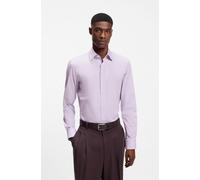 Businesshemd BOSS "Hank", Herren, Gr. 40, N-Gr, light, pastel lila533, Popeline, Obermaterial: 96% Baumwolle, 4% Elasthan, unifarben, slim fit normal, Rundhals, 2-Knopf-Manschette mit Schlitz, Hemden,
