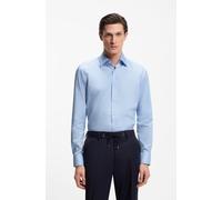 Businesshemd BOSS, Herren, Gr. 42, N-Gr, blau (light, pastel blau450), Web, Obermaterial: 100% Baumwolle, unifarben, regular fit normal, Rundhals, Manschette mit Schlitz, Hemden, Kent-Kragen, Regular