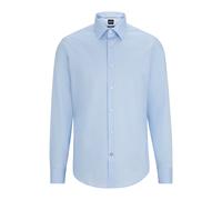 Businesshemd BOSS, Herren, Gr. 42, N-Gr, light, pastel blau450, Web, Obermaterial: 100% Baumwolle, unifarben, regular fit normal, Rundhals, Manschette mit Schlitz, Hemden, Kent-Kragen, Regular Fit, bü