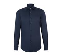 Businesshemd BOSS, Herren, Gr. 42, N-Gr, navy410, Web, Obermaterial: 75% Baumwolle, 20% Polyamid, 5% Elasthan, unifarben, slim fit normal, Rundhals, Manschette mit Schlitz, Hemden, Slim-Fit, Stretch-B
