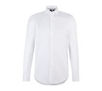 Businesshemd BOSS, Herren, Gr. 43, N-Gr, weiß100, Web, Obermaterial: 75% Baumwolle, 20% Polyamid, 5% Elasthan, unifarben, slim fit normal, Rundhals, Manschette mit Schlitz, Hemden, Slim-Fit, Stretch-B