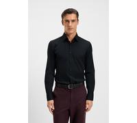 BOSS Slim Fit Businesshemd aus Feintwill mit Stretch-Anteil in Black, Größe 44