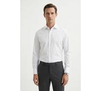 Businesshemd BOSS, Herren, Gr. 44, N-Gr, weiß100, Web, Obermaterial: 100% Baumwolle, unifarben, regular fit normal, Rundhals, 2-Knopf-Manschette mit Schlitz, Hemden, Kentkragen, Regular Fit, bügelleic