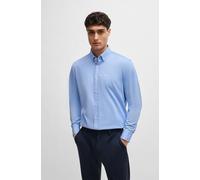 Businesshemd BOSS "JOE", Damen, Gr. 40, N-Gr, light, pastel blau450, Web, Obermaterial: 55% Baumwolle, 45% Polyester, unifarben, regular fit normal, 2-Knopf-Manschette verstellbar, Hemden Businesshemd