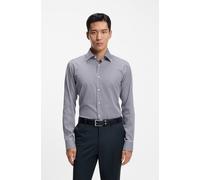 Businesshemd BOSS "JOE Kent", Herren, Gr. 43, N-Gr, dunkelblau404, Web, Obermaterial: 100% Baumwolle, gestreift, regular fit hüftbedeckend, 2-Knopf-Manschette verstellbar, Hemden, mit Kentkragen, Regu