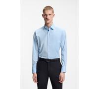 Businesshemd BOSS "Joe Kent", Herren, Gr. 47, N-Gr, light, pastel blau452, Popeline, Obermaterial: 96% Baumwolle, 4% Elasthan, unifarben, regular fit normal, Rundhals, 2-Knopf-Manschette mit Schlitz,