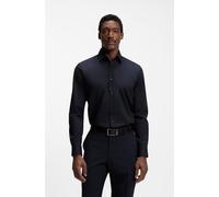 BOSS Regular-Fit Hemd aus elastischer Baumwoll-Popeline mit bügelleichtem Finish - Style H-JOE-kent-C1-214, 50473265 Dunkelblau 51