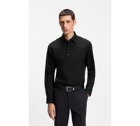 BOSS Regular-Fit Hemd aus elastischer Baumwoll-Popeline mit bügelleichtem Finish - Style H-JOE-kent-C1-214, 50473265 Schwarz 52