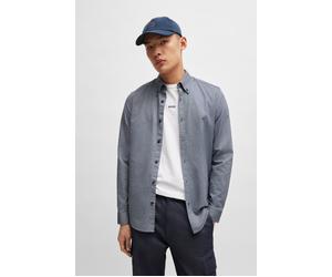 Businesshemd BOSS ORANGE "Rickert", Herren, Gr. 3XL, N-Gr, blau (navy418), Web, Obermaterial: 100% Baumwolle, unifarben, regular fit, hoch geschlossener Ausschnitt, eingesetzt Manschette mit Knöpfen,