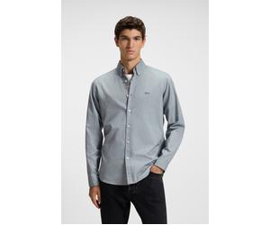 Businesshemd BOSS ORANGE "Rickert", Herren, Gr. 3XL, N-Gr, open grün369, Web, Obermaterial: 100% Baumwolle, regular fit, hoch geschlossener Ausschnitt, eingesetzt Manschette mit Knöpfen, Hemden Busine