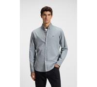 Businesshemd BOSS ORANGE "Rickert", Herren, Gr. M, N-Gr, open grün369, Web, Obermaterial: 100% Baumwolle, casual, regular fit, hoch geschlossener Ausschnitt, Langarm eingesetzt Manschette mit Knöpfen,