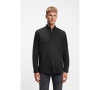 Businesshemd BOSS ORANGE "Rickert", Herren, Gr. XL, N-Gr, schwarz (schwarz002), Web, Obermaterial: 100% Baumwolle, unifarben, regular fit, hoch geschlossener Ausschnitt, eingesetzt Manschette mit Knöp