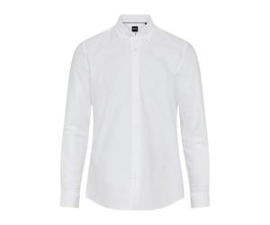 Businesshemd BOSS "ROAN", Herren, Gr. XXL, N-Gr, weiß100, Web, Obermaterial: 100% Baumwolle, unifarben, slim fit hüftbedeckend, 1-Knopf-Manschette mit Schlitz, Hemden, Langarm, Button-Down-Kragen, sli